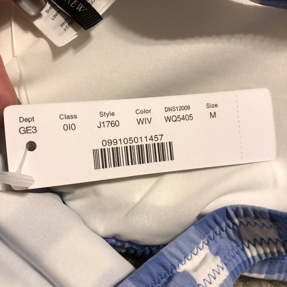 JCrew Scoop Bikini Top In Oversized Matte Gingham - Picture 6 of 7